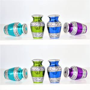 ชุดของทองเหลืองขนาดเล็กที่ระลึกโทเค็นเผาศพโกศมุกสีขาวศพโกศสำหรับขี้เถ้าขี้เถ้าเถ้าเถ้ากระดูกสำหรับเถ้ามนุษย์จากอินเดีย - Product Image 6