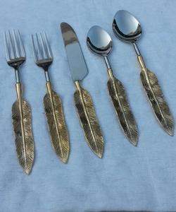 Wholesale Sustainable Stainless Steel & Brass Flatware <b>Set</b> Color <b>Cutlery</b> for Home Hotel Restaurant for Christmas - Product Image 3