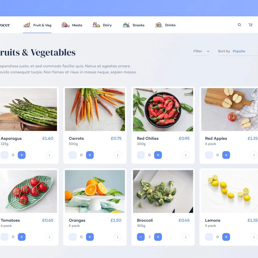 Best Online Grocery Shopping Estore Website Development | Ecommerce Grocery delivery Website design
