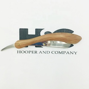Professional Wood Handle Barber <b>Straight</b> <b>Razor</b> For Shaving Salon Wood Handle Barber <b>Razors</b> sustainable Stainless Steel Logo - Product Image 4
