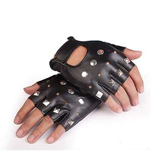 2020 New arrival pure leather <b>gloves</b> with metal studs for fashion with comfort half <b>fingered</b> <b>gloves</b> - Product Image 1