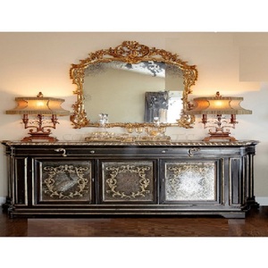 Table de luxe en bois de teck, Console avec miroir, de Style italien Royal, pour magasin en ligne - Product Image 1