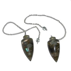 Labrodrite Orgone Bullet Péndulo Tallado Ágata Piedra preciosa Técnica grabada del proveedor para la venta - Product Image 1