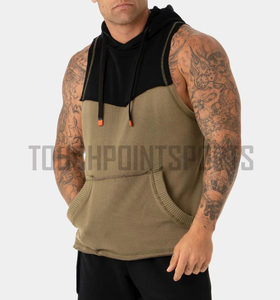 Lo último en camisetas sin mangas con capucha y logotipo de alta calidad para hombre, camiseta sin mangas con corte muscular para culturismo, sudaderas con capucha para gimnasio - Product Image 5