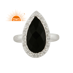 Anillo de Plata de Ley 925 con gema de ónix negra Natural, joyería fina para mujeres - Product Image 1