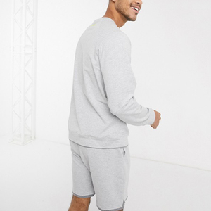 ชุดเสื้อวอร์มแขนยาวสำหรับผู้ชาย,ชุดเสื้อกางเกงวอร์มแบบ2ชิ้นกางเกงขาสั้นสำหรับผู้ชาย - Product Image 2