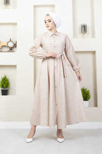 Robe à voile à motif vichy, vêtements islamiques, robes turques, mode modeste, abaya, tunique, hijab, robe modeste - Product Image 5