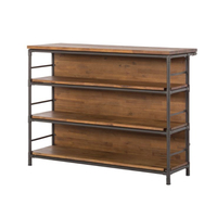 Tables et tabourets de bar de style américain en bois de manguier massif et métal, avec 16 couleurs changeantes, pliables sur roulettes, écologiques pour les hôtels