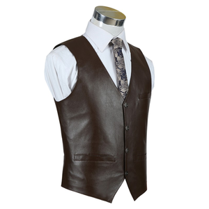 Professionnel fabrique élégant dernier design gilet en cuir respirant gilets et gilets pour hommes - Product Image 5