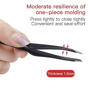 Nouvelle arrivée Kaneka Enterprises KE-11013 pince à épiler oblique en acier inoxydable avec revêtement en titane pour les sourcils marque privée personnalisée - Product Image 6