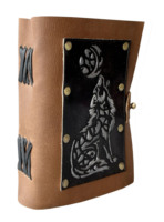 Loup hurlant 100% cuir véritable Journal sort livre des ombres Wicca fait à la main Vintage Antique carnet de notes personnalisé stationnaire