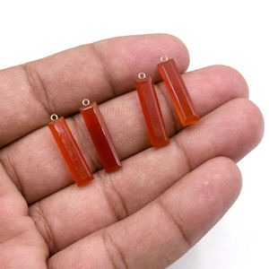 Pendentif en Onyx rouge de 22 à 24 MM, pierre naturelle, forme Rectangle, plaqué or - Product Image 2