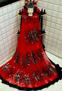 Vêtements de mariage les plus magnifiques Georgette Séquence Travail Saree avec chemisier Pièce Femmes indiennes Porter Sari Pas Cher Bas Prix Vêtement en gros - Product Image 2