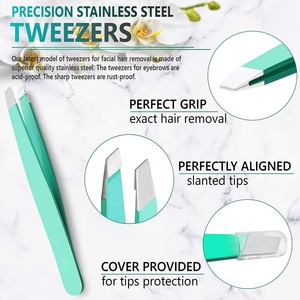 Meilleures ventes - Pince à épiler professionnelle en acier inoxydable couleur orange de la marque Raayin Factory avec une prise en main parfaite, longueur 10 mm, logo personnalisé - Product Image 2