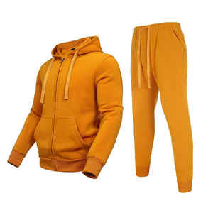 Survêtement de sport en coton unisexe avec pantalon de survêtement et sweat à capuche avec logo personnalisé Survêtement pour homme respirant grande taille pour l'hiver - Product Image 1