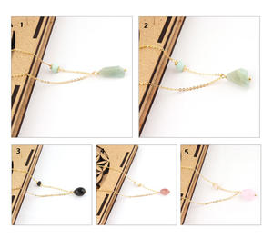 Ventas calientes 24K chapado en oro de alta calidad Roundel facetado Calcedonia rosa cuarzo rosa cadena colgante collar cadena de eslabones Islam - Product Image 5