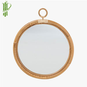 Espejo de pared con marco de madera redondo clásico, decoración colgante, decoración del hogar - Product Image 4