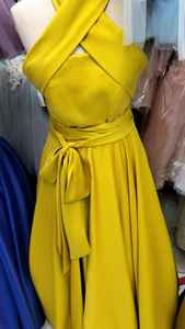 Robe Midi de soirée mi-longue pour femme, tenue élégante, taille haute, col Mandarin Vintage, meilleure vente - Product Image 2