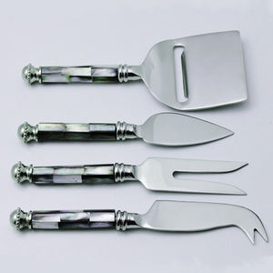 Ensemble de couverts en acier inoxydable de haute qualité de 4 couteaux de cuisine à couteau à fromage à manche conçu MOP - Product Image 2