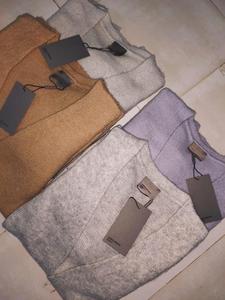 Maglione Pullover a maniche lunghe da donna con collo a V Casual aperto da donna con scollo a V 100% <span class=keywords><strong>cotone</strong></span> in eccedenza - Product Image 5