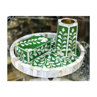 Elegante Bandeja para Quemador de Incienso con Incrustaciones de Nácar Blanco y Negro, Tamaño Personalizado, Regalo para Hoteles/Resorts en Ramadán
