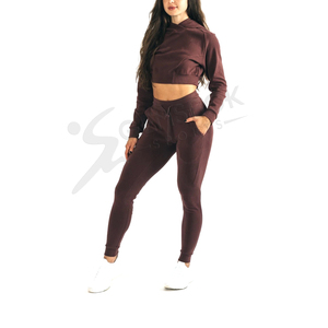 2022 nouveauté femmes ajusté simple brossé survêtement haute qualité personnalisé décontracté Fitness pantalon pour l'hiver en gros - Product Image 1