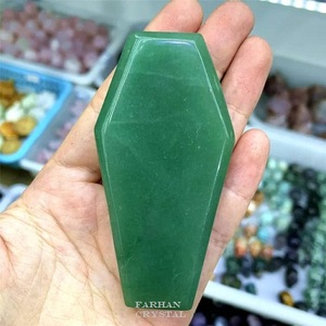 Aventurina verde obsidiana cuarzo rosa curación ataúd tallado patrón Feng Shui Halloween Navidad decoración similitud piedra preciosa - Product Image 3