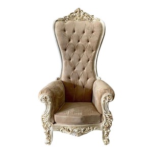Chaises du trône de fer à dossier haut en bois pour mariage et événement - Product Image 1
