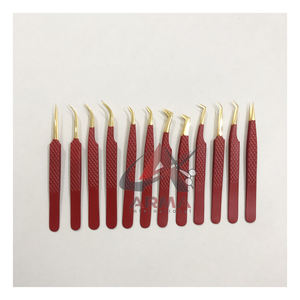 Pince à cils en acier inoxydable à revêtement en poudre personnalisée avec pointe pointue et logo personnalisé - Product Image 2