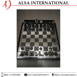 Wholesaler Top Selling Custom Own Logo Design Metal Players Large <b>Chess</b> <b>Board</b> <b>Set</b> Available Buy at Cheap Price - Product Image 5