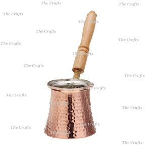 Cafetera de acero de diseño atractivo en colores oro rosa con mango dorado de latón, accesorios de cocina, tetera y cafetera - Product Image 6