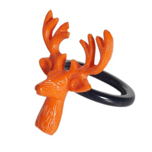 Anillos de Servilleta Modernos Hechos a Mano en Plástico Beige y Negro de 5x6cm, Ecológicos, para Decoración de Bodas y Fiestas, Disponibles en Stock - Product Image 3