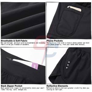 Short de course 2 en 1 taille haute pour femme Short d'entraînement athlétique de gymnastique et de yoga - Product Image 4