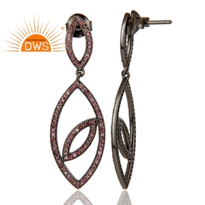 Atractivos Pendientes de Turmalina Rosa, Plata 925, Diseño de Ojos, Chapados en Rodio, Tipo Colgante - Product Image 3