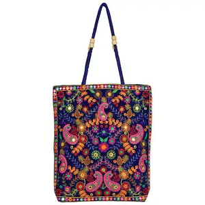 Boho moda Bordado Saco Da Praia-Tradicional Indiana Bolsas Guzerate Bolsas Bordados-Atacado-saco Promocionais praia