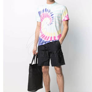 เสื้อยืดสีขาวโอเวอร์ไซส์สำหรับผู้ชายผ้าถักย้อมสีล้วนสำหรับฤดูร้อน - Product Image 2