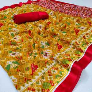 Katan indien saree dernière tenue de soirée de créateur mariage dames femmes portent georgette soie broderie travail sari avec chemisier apparelgarment - Product Image 1