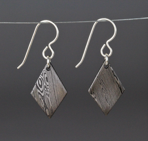 Pendientes de acero de Damasco hechos a mano - Product Image 2