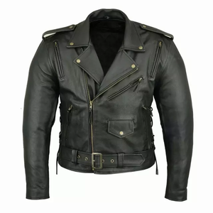 Veste en cuir de grande taille pour homme, coupe-vent décontracté, couleur unie, prix bas - Product Image 4