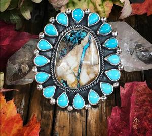 Hottest Oyster Turquoise Natural Gemstone 925 Solid Sterling <b>Silver</b> <b>Statement</b> <b>Ring</b> - Product Image 1