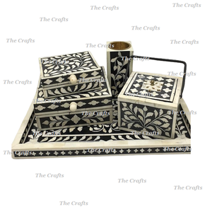 Brûleur de Bakhoor Mubkhar pour parfum d'ambiance avec boîte et plateau Oud, qualité supérieure, en bois et nacre, Mabkhara - Product Image 3