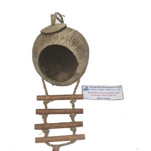 Bestes Kokosnuss schalen nest für Vögel mit Leitern mit hochwertiger WhatsApp: 84