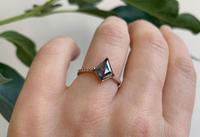 Bague de fiançailles en diamant sel et poivre, bague en diamant antique, or rose, 100% naturel, 1,50 carat, alliances ou bagues de fiançailles noires