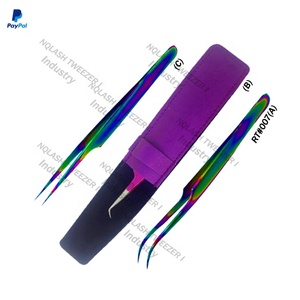 กล่องแหนบต่อขนตา1ชิ้นสวยงามที่หนีบขนตาหลายสีโค้งสแตนเลสสไตล์สมบูรณ์แบบ - Product Image 1