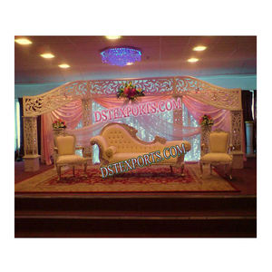 Escenario de Boda con Fondo Tallado, Escenario Moderno para la Noche de Bodas, Decoración de Escenario para Recepción de Boda Inglesa, Decoración para Eventos en Australia - Product Image 1