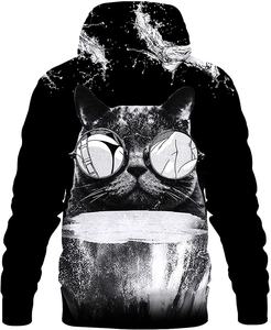 เสื้อสวมหัวมีฮู้ดสำหรับผู้ชายผ้าโพลีเอสเตอร์ฟอกสี3D พิมพ์ลายอนิเมะทรงโอเวอร์ไซส์ OEM สั่งผลิตโลโก้ - Product Image 2