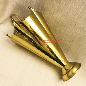 งานประติมากรรมรูปทรงร่มโบราณ ดีไซน์แบบตอกลาย ทำจากทองเหลืองชุบ สำหรับตกแต่งบ้าน งานออกแบบโลหะ ดีไซน์ไม่ซ้ำใคร - Product Image 5