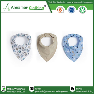 100% bandana en mousseline de coton biologique bavoir bave personnalisé imprimé avec marque privée - Product Image 4