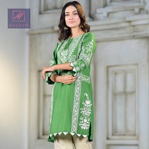Kurtis traditionnels pakistanais et indiens pour femmes, en coton Masoori de haute qualité, brodés à la main, avec des découpes, service OEM - Product Image 4