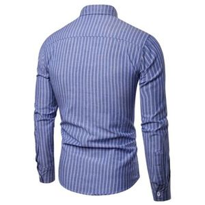 Camisa informal de algodón personalizada al por mayor, camisas de vestir formales de oficina para hombre de talla grande de manga larga con cuello vuelto - Product Image 4